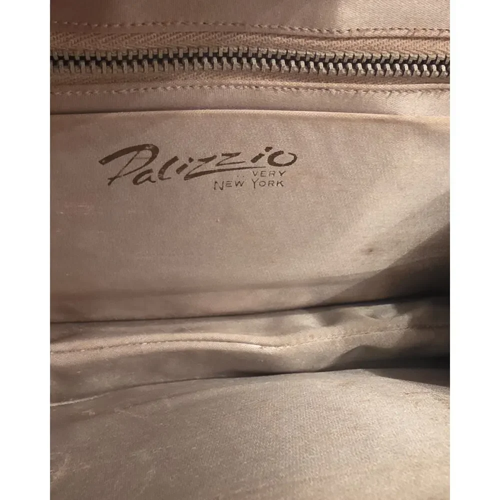 Vintage Palizzio Leather Handbag Tan Clutch Shoulder Bag Purse VTG